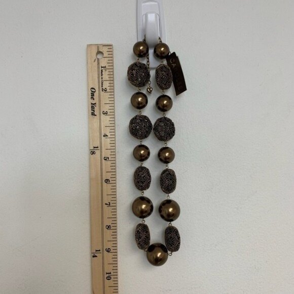 CAROLEE New York faux big pearl floral chunky statement necklace NWT - Picture 6 of 9